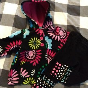 Bright fleece hoodie and leggings